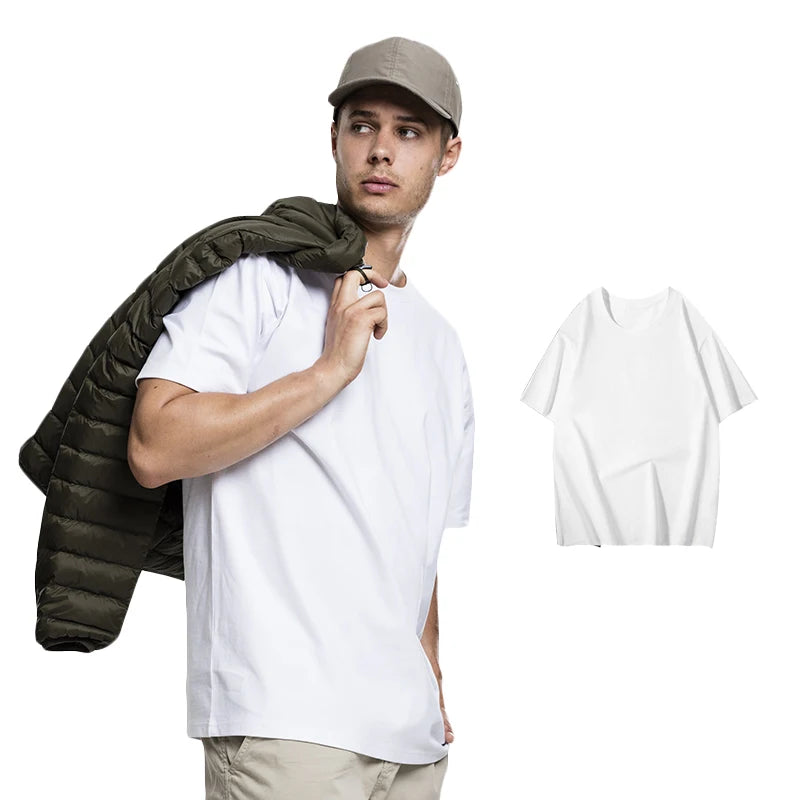 220gsm 100% Combed Cotton Oversize Printed T-shirts Custom Logo Premium T-shirt for Men Cotton T-shirt Plain