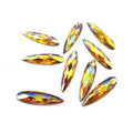 Custom Colors Teardrop Shape 9*36mm Crystal Yellow AB Resin Rhinestone Loose Gems Stones