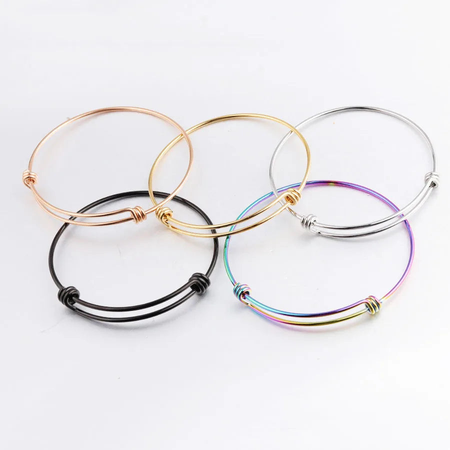 Wire Blank Bracelet Stainless Steel Expandable Charm Bangle Bracelet for DIY Jewelry Making