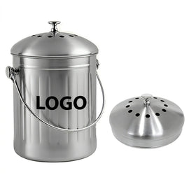 Customizable LOGO Indoor Household Stainless Steel Countertop Kitchen Compost Bin With Lid