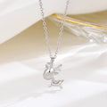 Trendy Rhodium Plated 925 Sterling Silver Mini Deer Pendant Women's Necklace for Wedding Engagement Party