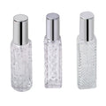 Wholesale Empty Unique Pattern Geometric Figures Embossment Texture 10ml 12ml Refill Thick Glass Perfume Spray Pump Bottle