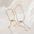 High End Gold Plated Stainless Steel Minority Design Adjustable Bracelet for Women Wholesale Jewelry