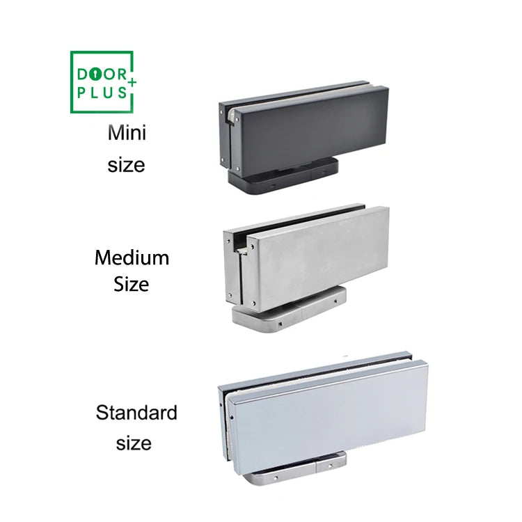 Doorplus Modern Two-Way Glass Door Closer Hydraulic Patch Hole Spring Floor Concealed No Digging Required Hold Open Feature