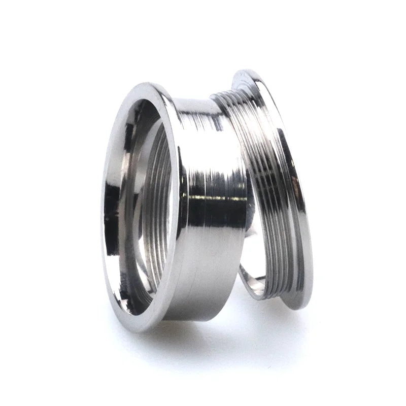 Poya 8mm New Style Diy Jewelry Making Screw Titanium Ring Blank Inlay