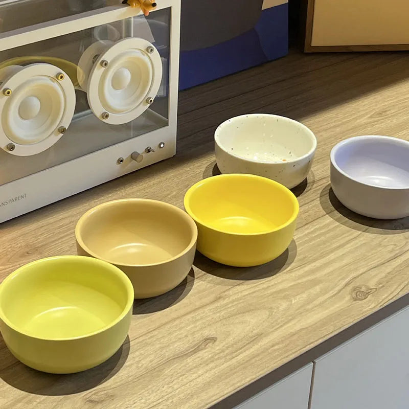 Nordic Cute and Creative Personality Ceramic Small Bowls Cheap White Ice Color Ceramics Splash Ink Yogurt Salad Dessert Bowl