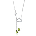 Abiding Fine Jewelry Wholesale 3-Year Color Retention Technology Pendant Jewelry Peridot Necklace for Ladies