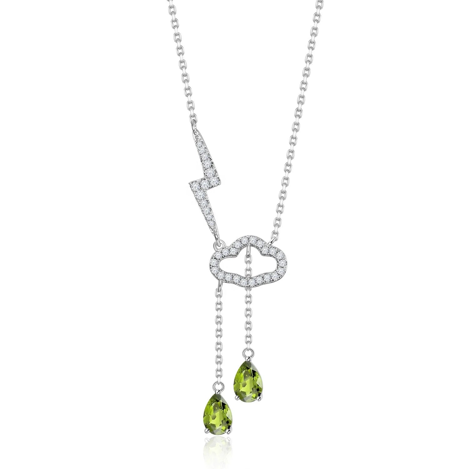 Abiding Fine Jewelry Wholesale 3-Year Color Retention Technology Pendant Jewelry Peridot Necklace for Ladies