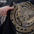 Sandian Custom logo Streetwear Silk Screen Printing T-shirt Printing Black Cotton Heavyweight Drop Shoulder Thick Blank Tshirt