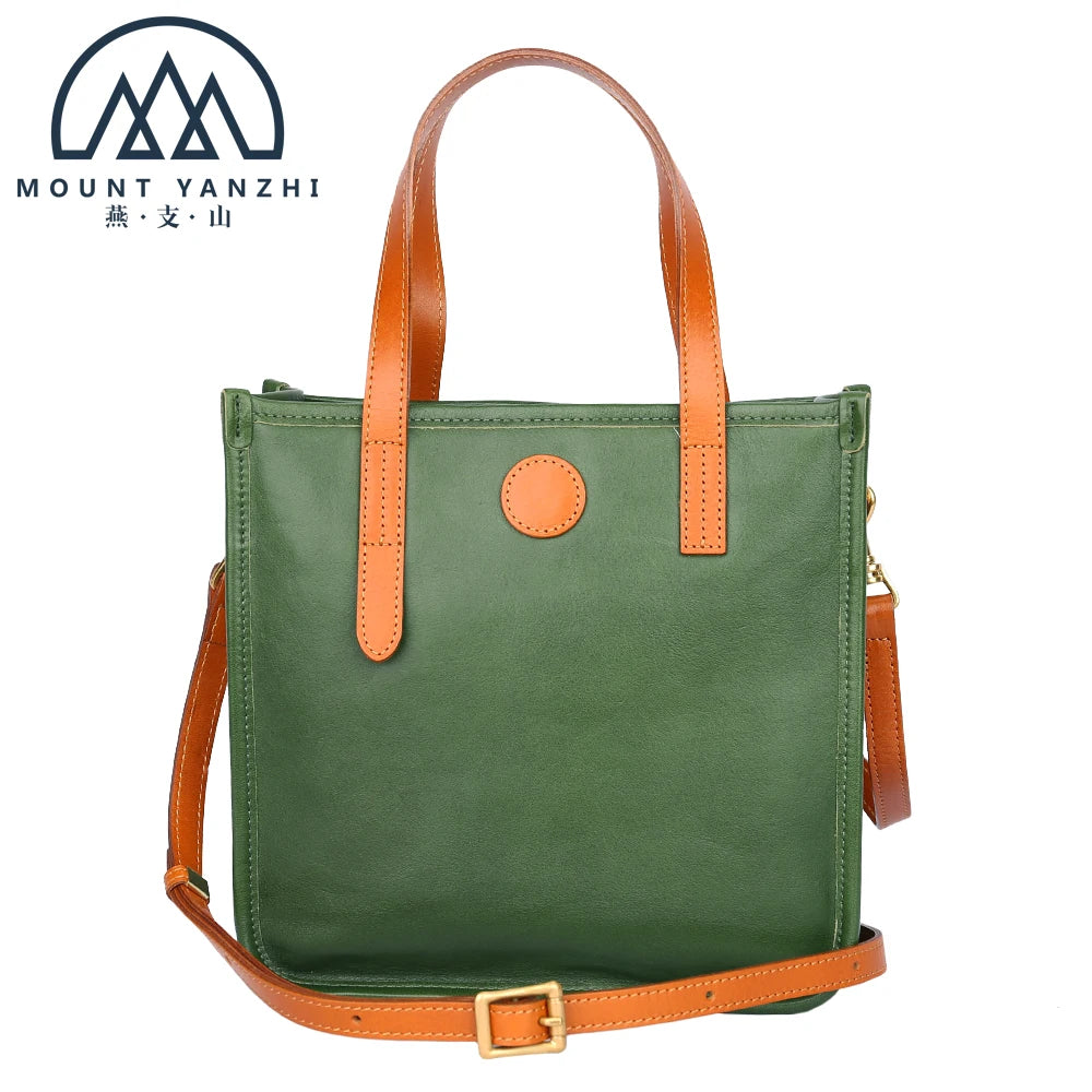 Plain Handmade RFID Polyester Lining Genuine Leather Women's Handbags Large Capacity Tote Bags for Women Crossbody Shoulder Bag