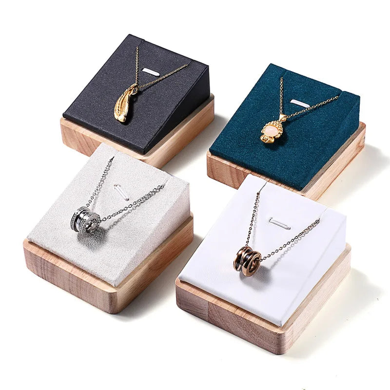 Multiple Coors Wholesale Wood Base Pendant Necklace Display Stand Support Jewelry Holder