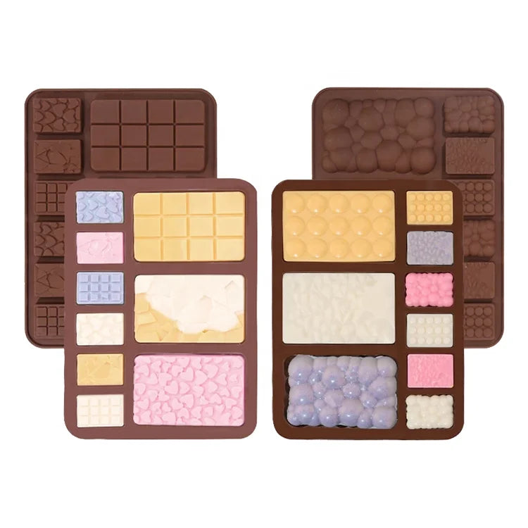 9 Cavity Different Shapes Silicone Chocolate Mold Dessert Chocolate Baking Molds