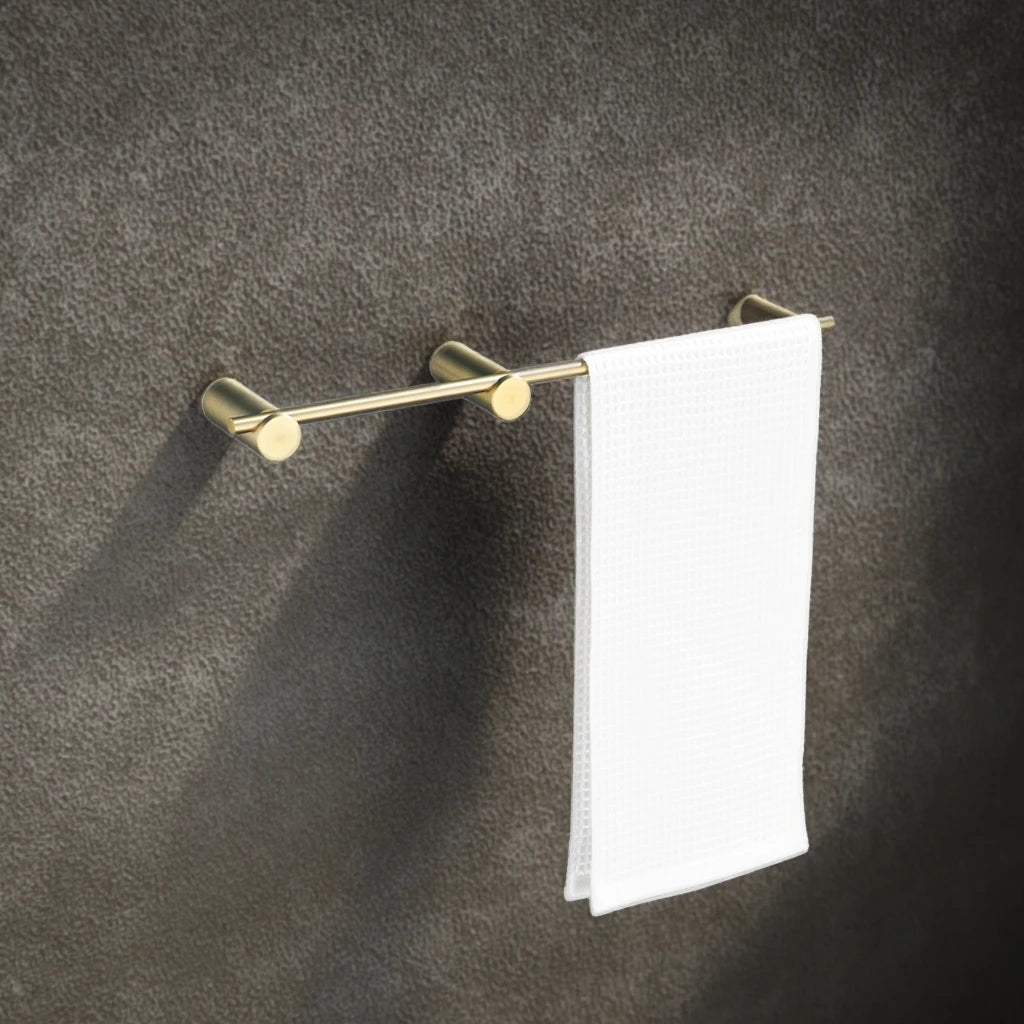 Modern Design Wall-Mounted Gold and Black Metal Towel Rack Bathroom Storage Rail Shelf with Toilet Bar Accessories for Hotels