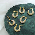 Statement Chunky Gold Hoops Waterproof & Non-Tarnish Stainless Steel Earrings with Cubic Zirconia