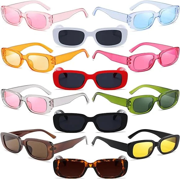 Rectangle Sunglasses for Women Men Trendy Retro Fashion Sun Glasses Vintage UV 400 Protection Square Frame 2024