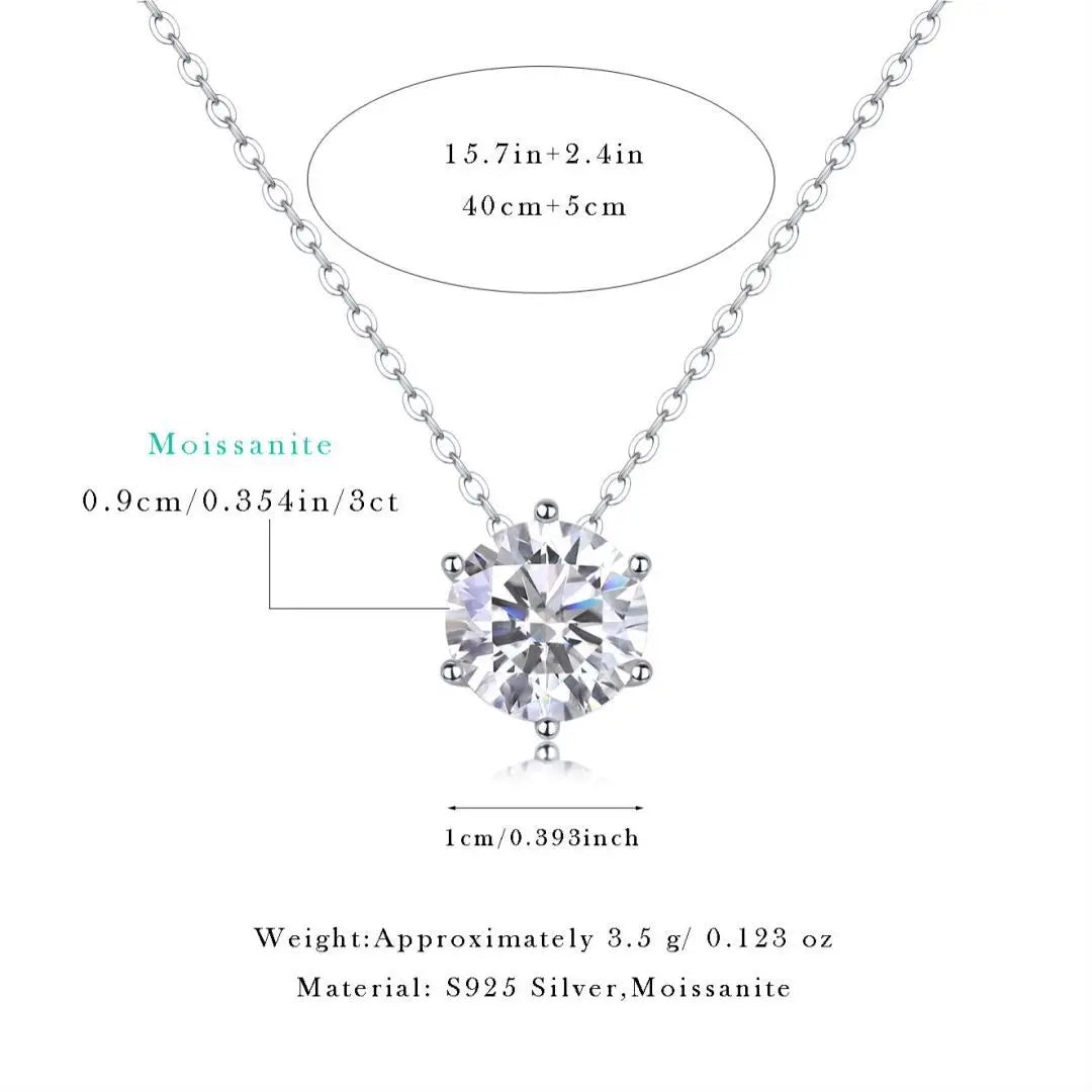 Women's 3CT 1.0CT 14K White Gold Lab Grown Diamond Moissanite Necklace with GRA Certificate Religious Style Jewelry
