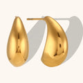 Fashion Design Stainless Steel Jewelry Manufacturer 18k Gold Plated Minimalist Jewelry Boat Shape Stud Earring