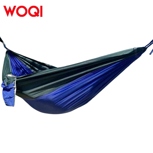 WOQI Wholesale Outdoor Nylon Anti Rollover Leisure Camping Swing Portable Hammock