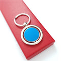 Promotional Gifts Custom Round Shape Epoxy Can Rotate Metal Keychain Zinc Alloy Keychain
