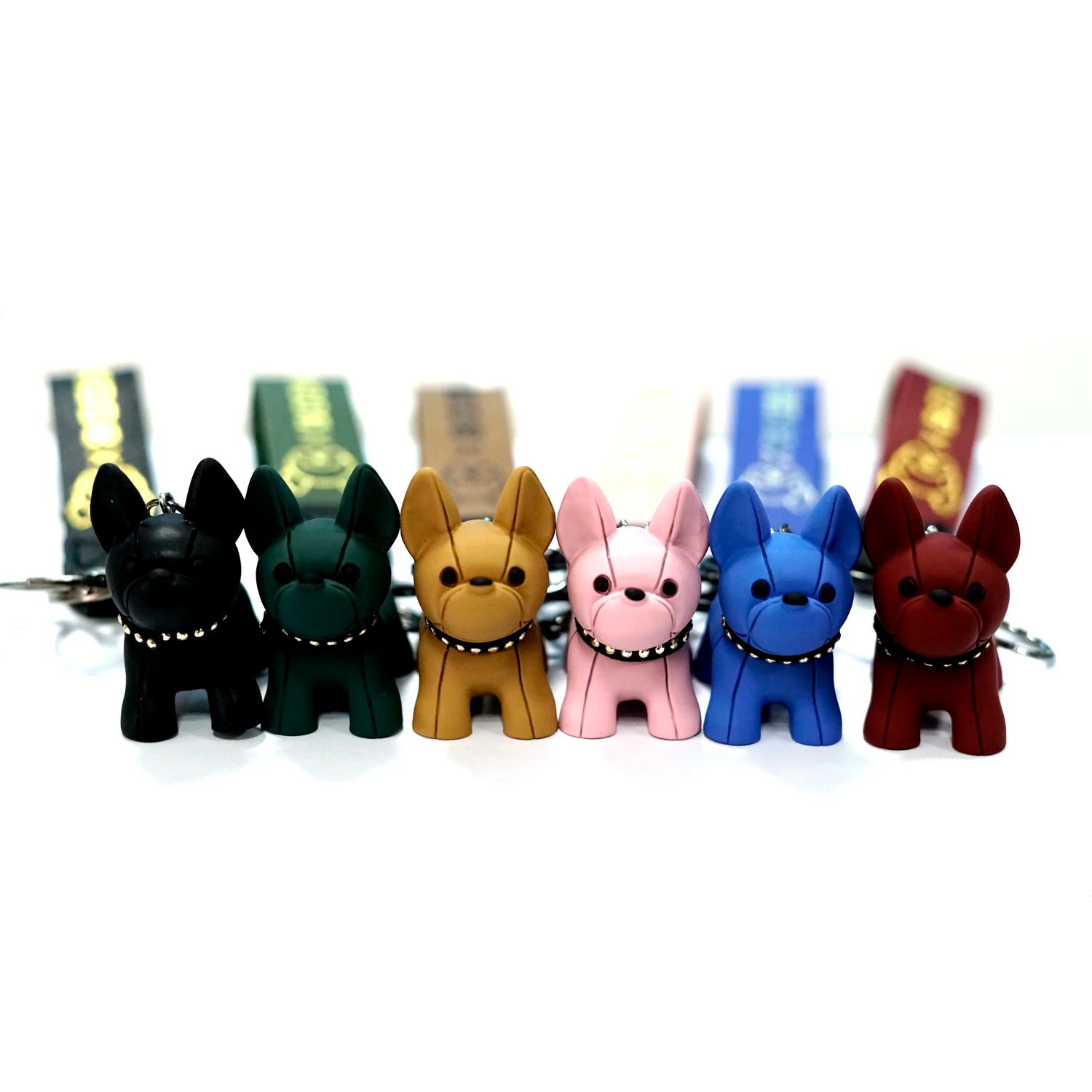 Hot Sale Pvc Kids Kawaii 3 D Cute Dog Key Ring Chain 3d Animal Key Chain Cartoon French Bulldog Keychain
