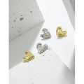 Korean Cute Design S925 Sterling Silver 18k Gold Plated Heart Stud Earrings for Women Fine Jewelry EL126