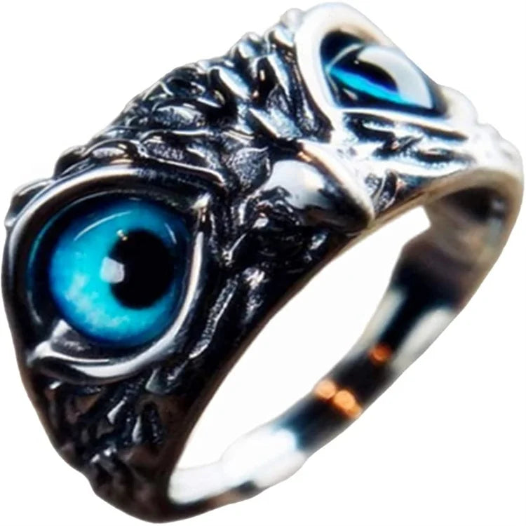 New Hot Sale Gothic Fashion 925 Sterling Silver Ring Finger Ring Owl Jewelry Geometric Ring Jewelry for Ladies Men