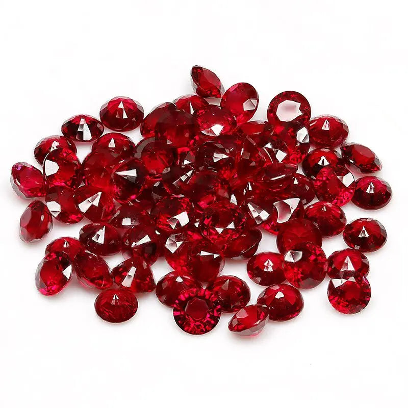 Natural Ruby High Quality Loose Gemstone Pigeon Blood Red Round Brilliant Cut 3mm for Jewelry Making