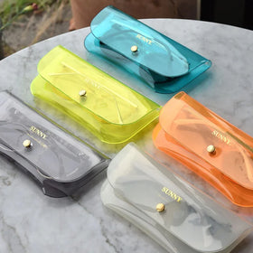 New Transparent Jelly Pvc Eye Glasses Box Bag Sunglasses Storage Protection Holder Unisex Glasses Bag