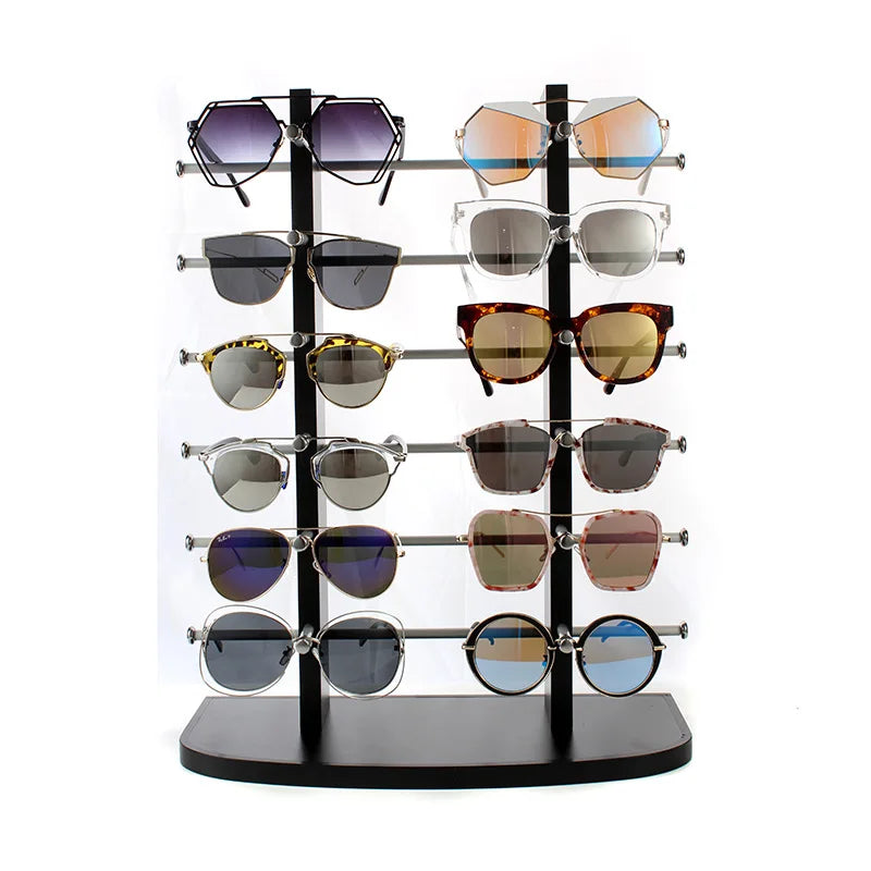 High Quality Eyeglass Wall Display Rack Eyewear Stand Double 12 Pairs Row Eyeglasses Holder Stand