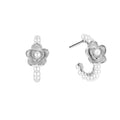 Vintage Flower Pearl Stud Sterling Silver Tiny Gold Plated Earrings for Women Fine Jewelry Hypoallergenic Wholesale