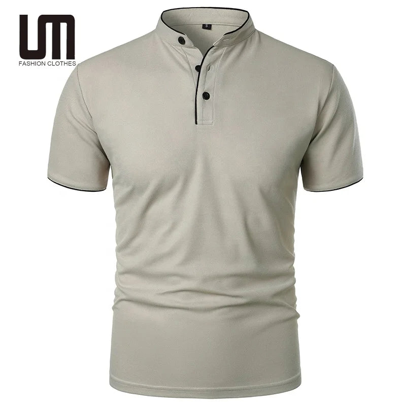 Liu Ming Custom Logo Summer New Products Men Casual Short Sleeve V Neck Fashion Basic T Shirts