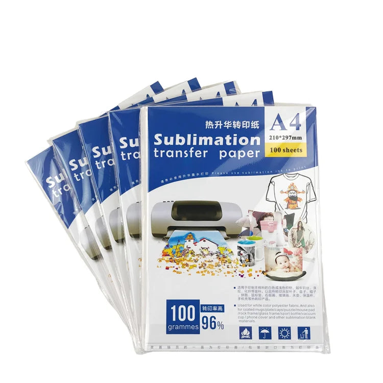 A4 Size Sublimation Paper Transfer Rate up to 95% 100 Sheets/Pack 20 Packs/CTN for Weddings Promotions Automotive Welcome Gifts