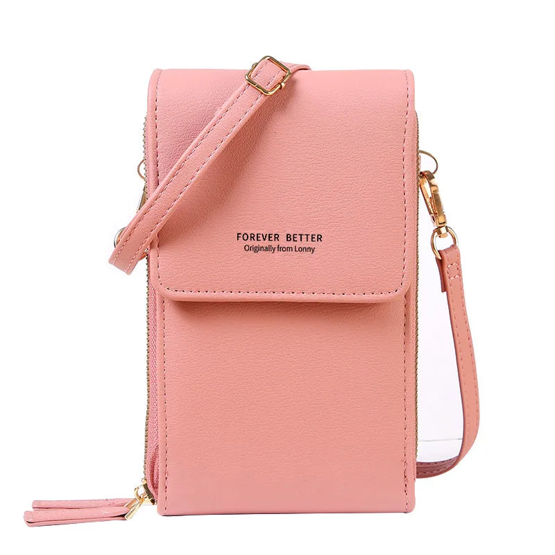 Transparent Pouch Screen Phone Case Cellphone Bags Card Holder Wallet Purses Women Mini Crossbody Bag
