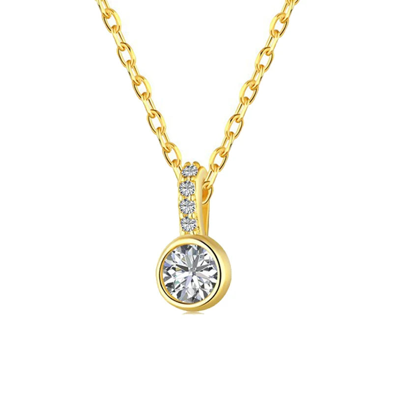 OAHLAN Engagement Wedding Fashion Jewelry Brilliant Cut Cubic Zircon Pendant Rhodium 18K Gold Plated 925 Sterling Silver Women's