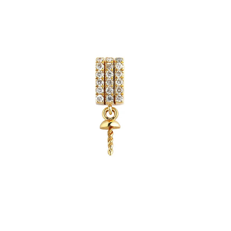 Minimalist Jewelry Collection 18ct Real Pure Gold Diamond Pendant for Pearl