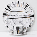 Fine Bone China Marble Design Dinner Set Ceramic Dinnerware Porcelain Plates for Home and Wedding