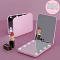 Wholesale Pocket Makeup Mirror 2X Magnifying Portable Cosmetic Mirror High Definition Rectangle LED Mirror Mini Folding Mirror