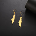 Manufacturer Stainless Steel Support Palestine Map Dangling Earrings Silver 18K Gold Plated Palestine Map Pendant Earrings