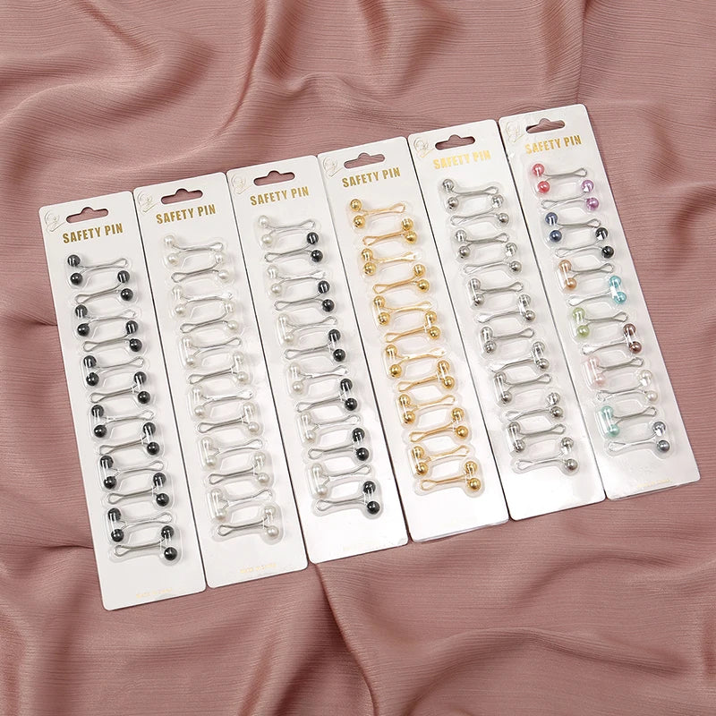 Wholesale Fashion 12pcs U Shaped Clip Pin Mixed Color Hijab Pins Muslim Scarf Women Brooch Pins