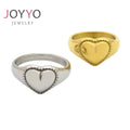 Minimalist Chunky Heart Rings Jewelry Gold Plated Non Tarnish Jewelry Stainless Steel Large Heart Shaped Ring
