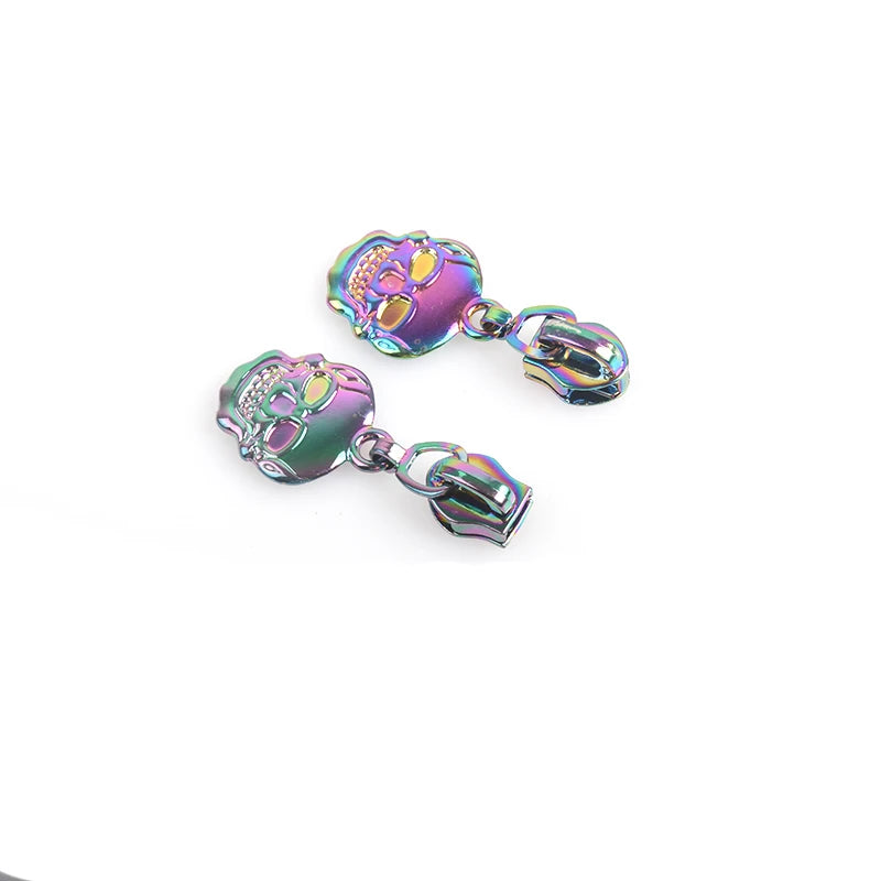 Wholesale Skeleton Shape Rainbow Zipper Pulls Zip Pullers Slider for Bag