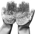 Dishwashing Cleaning Sponge Gloves Reusable Silicone Brush Scrubber Gloves for Pet Grooming Bathing Car Washing