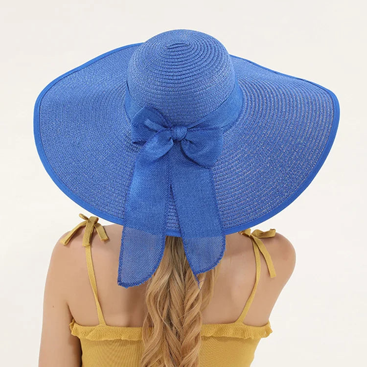 Big Brimmed Straw Summer Hat Female Foldable Summer Beach Hat Lady Sun Hat