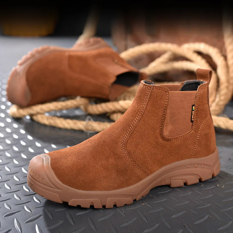 Electric Welding Shoes Anti-impact Anti-puncture Anti-velvet Cowhide Labor Protection Shoes Men Safety Protection Work Shoes