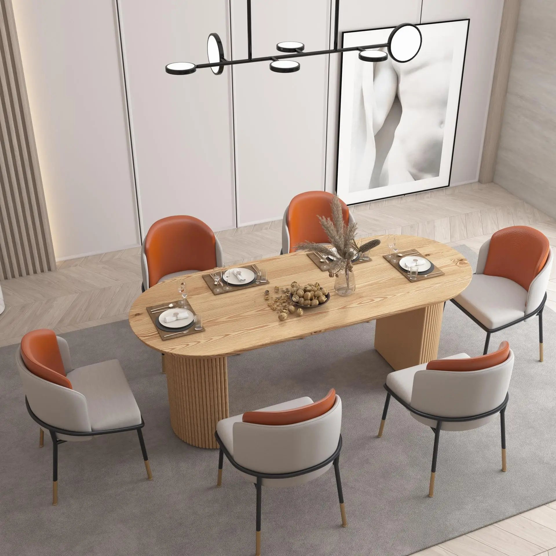 Luxury Modern Solid Wood Dining Room Set Traditional Design Dining Table for Home Hotel Kitchen Bedroom and Bathroom Use