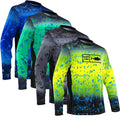 Wholesale Custom Sublimation Printed Polyester Blend Lightweight Upf50+ Long Sleeve Fishing Wear Fishing Shirts Men