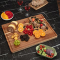 Acacia Wood Sustainable Rectangle Cutting Board for Kitchen with Juice Groove Charcuterie Cheese Platter Serving Tray