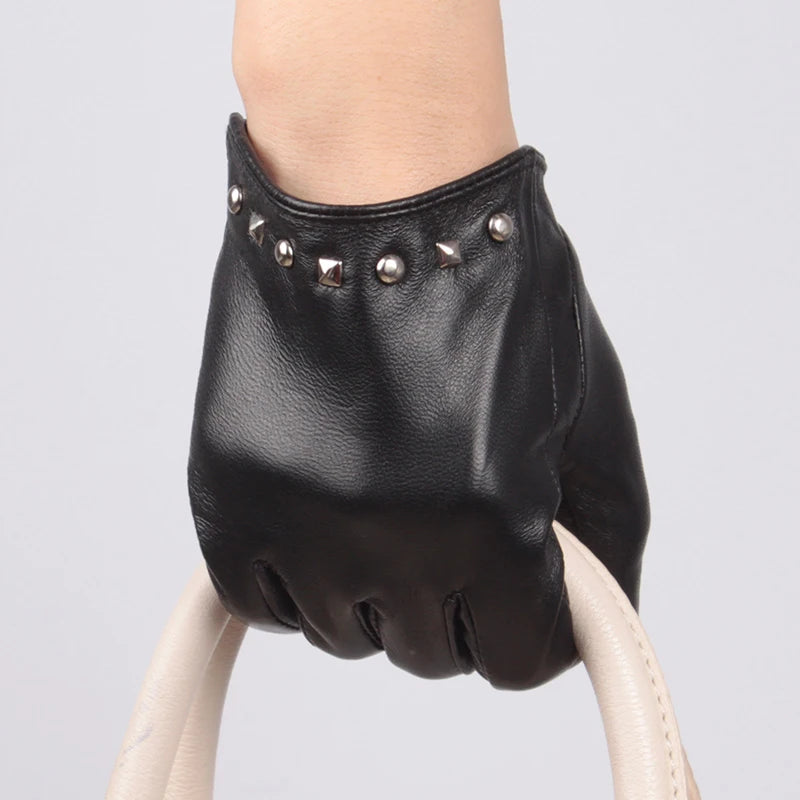 Hot Selling Bike Riding Ladies Genuine Leather Driving Gloves