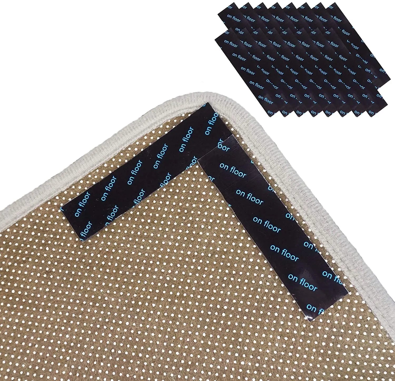 12pcs Carpet Nonslip Sticker Dual Sided Antislip Rug Grippers Pad to Keep Carpet Corners Flat
