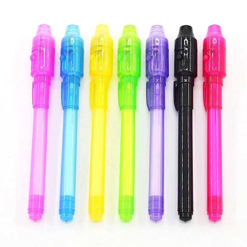 Plastic Disappearing Ink Pen Secret Message Check Money Kids Surprise Party Birthday Gift UV Light Invisible Pen